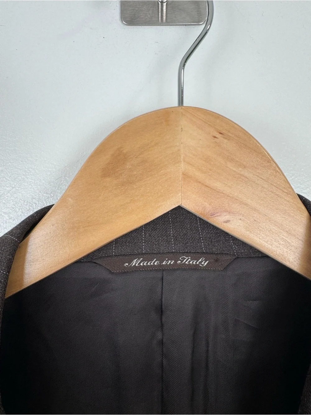 Canali Men Brown‎ Pinstripe Wool Blazer Made In Italy 52 EU / 42 US L